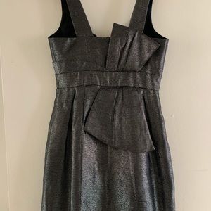 Aqua metallic cocktail dress